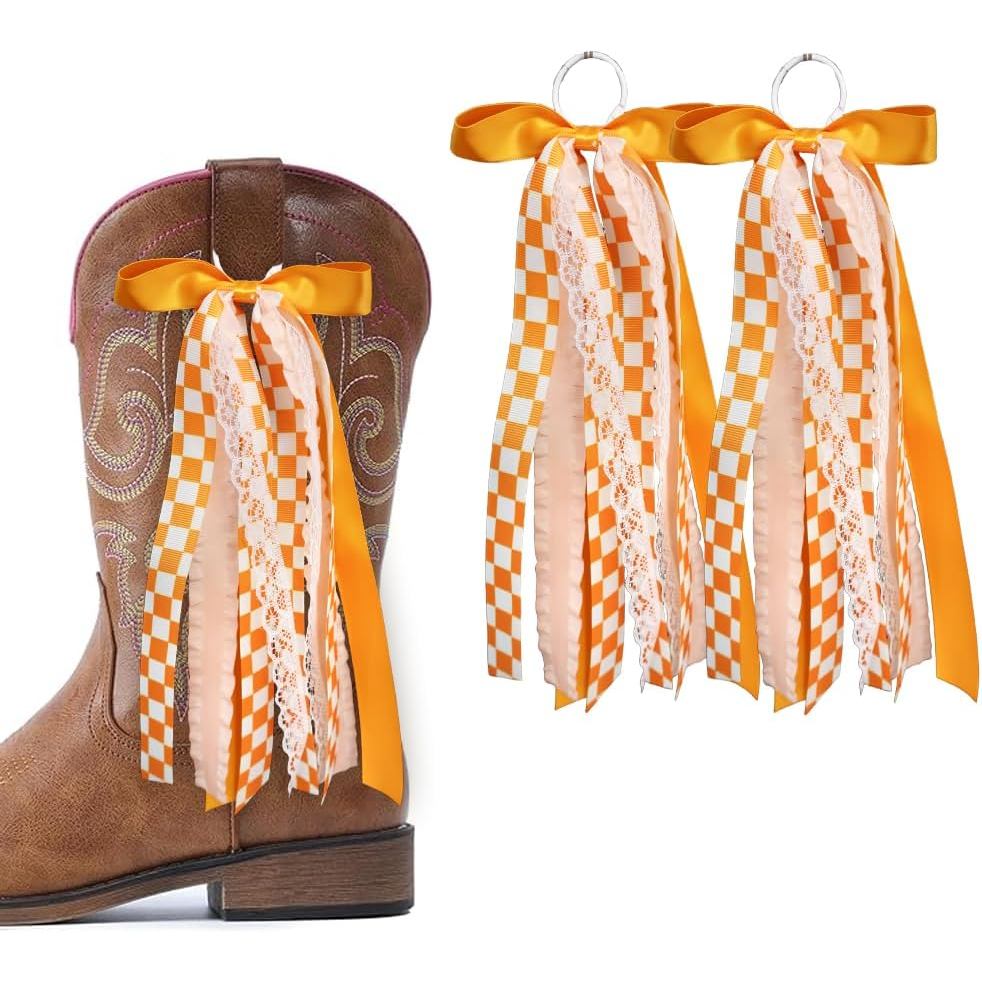 Cam Ruy Băng Nơ Martin Boot Nơ, Cam Trắng Trâu Kẻ Sọc Boot Nơ Lấp Lánh Ngọc Trai Ren Ngày Lễ Sinh Nh