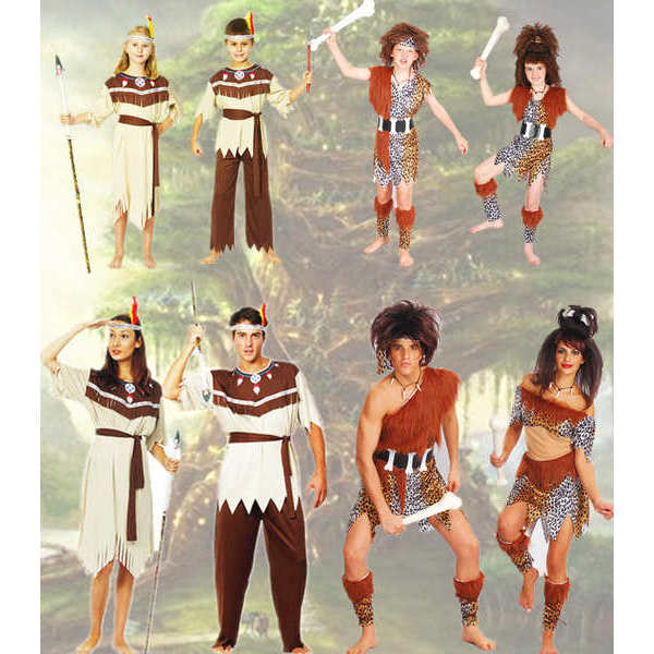 Mới Halloween Cosplay Trẻ Em Savage Trang Phục Primal Ấn Độ Quần Áo Tribe Savage Hunter Trang Phục