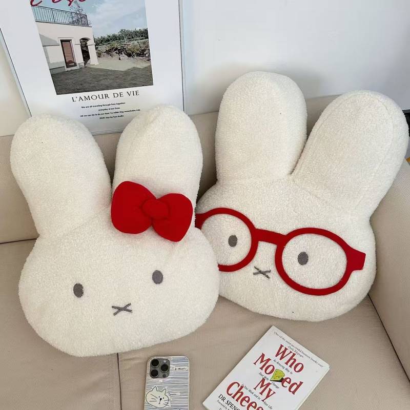 Miffy Rabbit Pillow Cute Rabbit Plush Doll Bedroom Sofa Cushion Birthday Gift MIdo