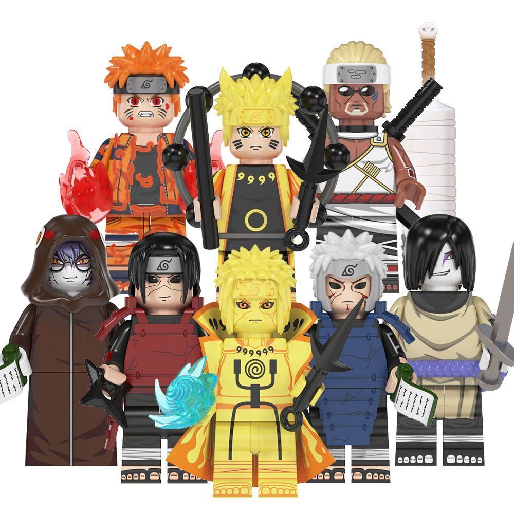 Tương thích với Lego Người Nhật Bản Ninja Series Goshadow Kakashi Feidan Khô Hồng Ma Cá Mập Sasuke I