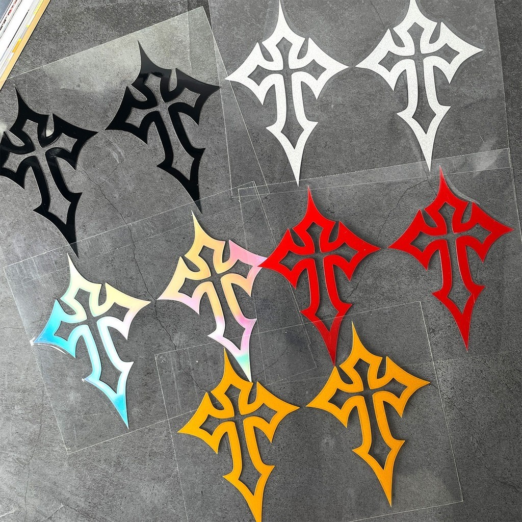 Gothic Cross Car Sticker Dark Millennium Vinyl Sticker Chống Nước Xe Máy Mũ Bảo Hiểm Trang Trí Cửa S