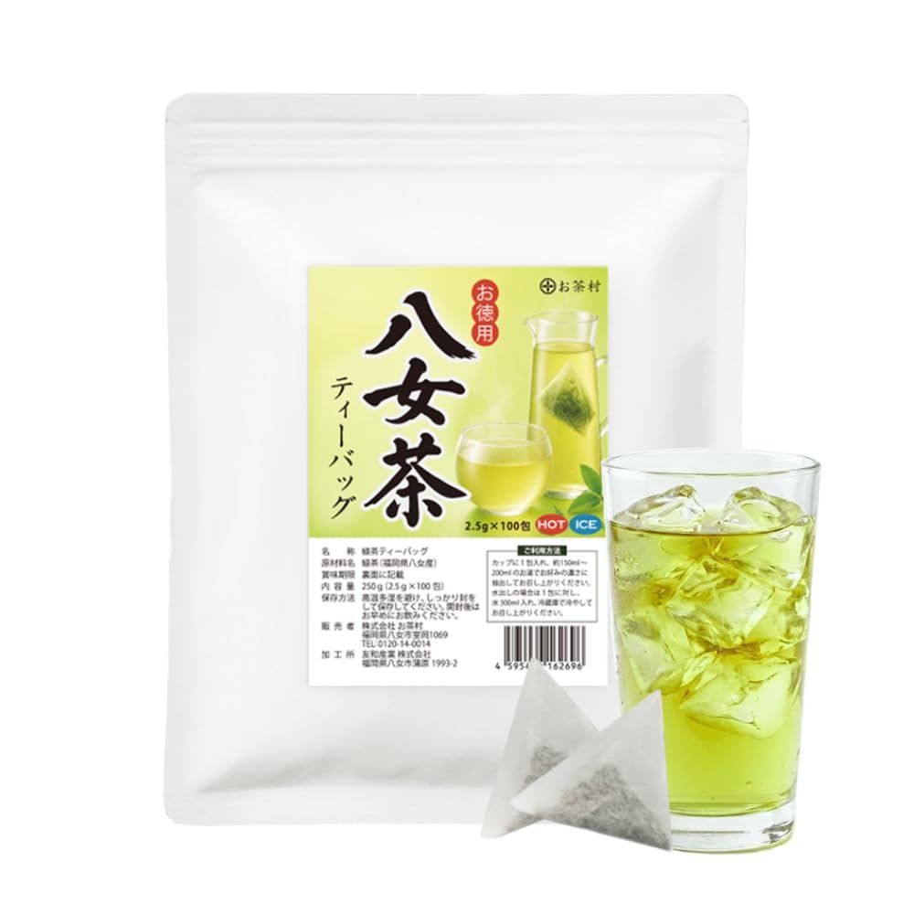 Direct from Japan Ochamura Yaome, Green Tea Bag, Made in Japan, x 100 Packs, Cold Brew, Hot and Cold
