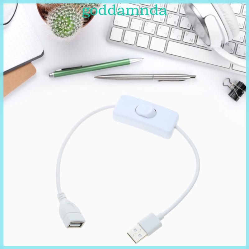 GODD USB Switch Line Cáp USB có On Switch Line 30CM 11 8inch Đen Trắng