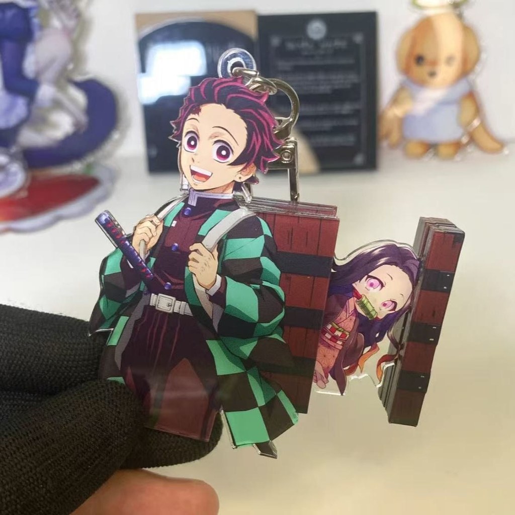< > Móc khóa kéo Tanjiro Yadouzi acrylic pendan < > Tanjiro Yadouzi kéo móc khóa acrylic Mặt dây chu
