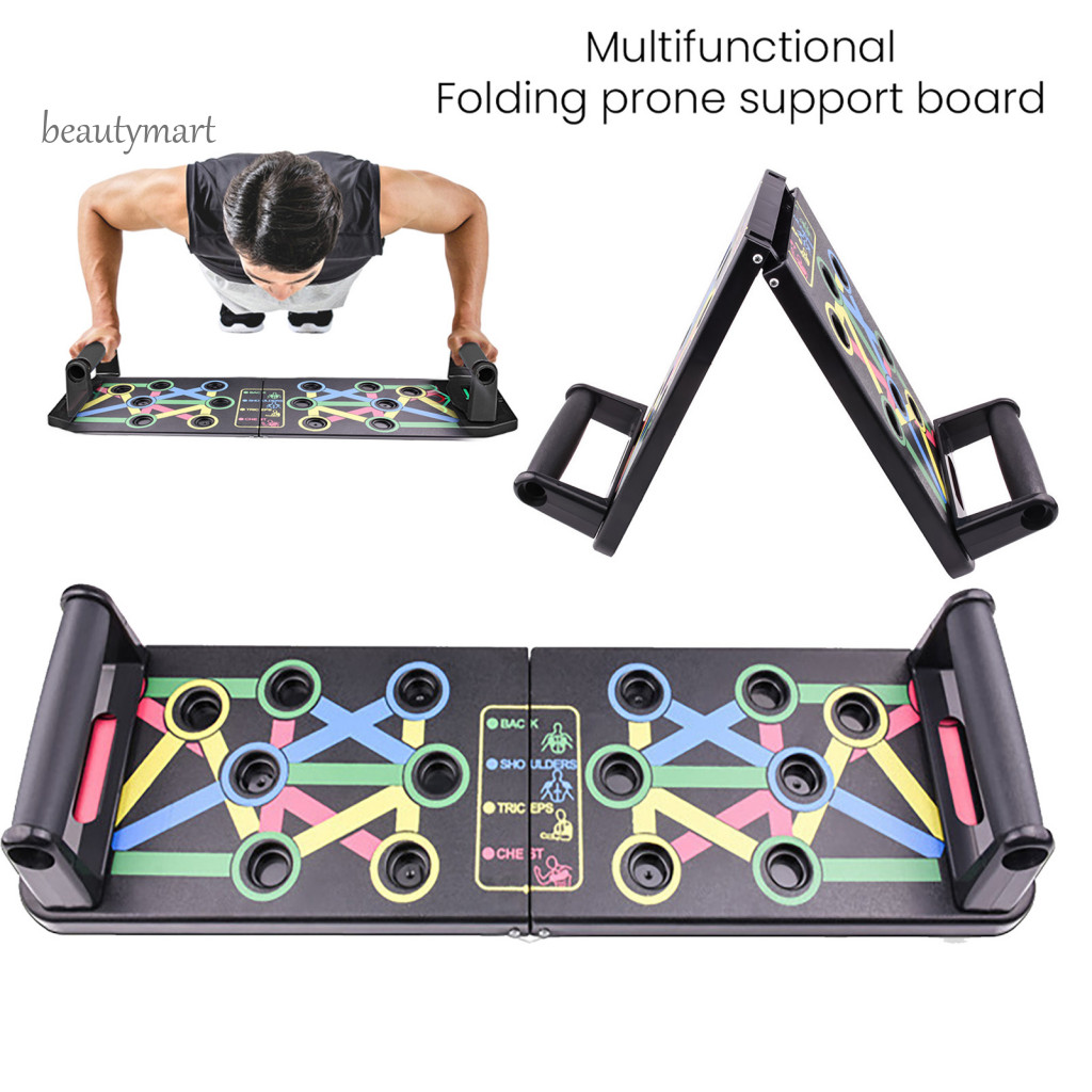 Huấn luyện viên cơ bắp Push-Up Board Push-up Grip Bar Board Có thể gập lại với 9 lỗ có thể điều chỉn