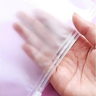 Túi đựng đồ lụa mờ khóa zip