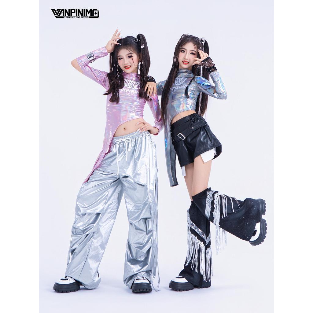 WANPINIMO kpop Jazz Dance Girls 'Outfit Street Dance Thời Trang Thoáng Mát Thu Đông Nhóm Cô Gái Ngọt