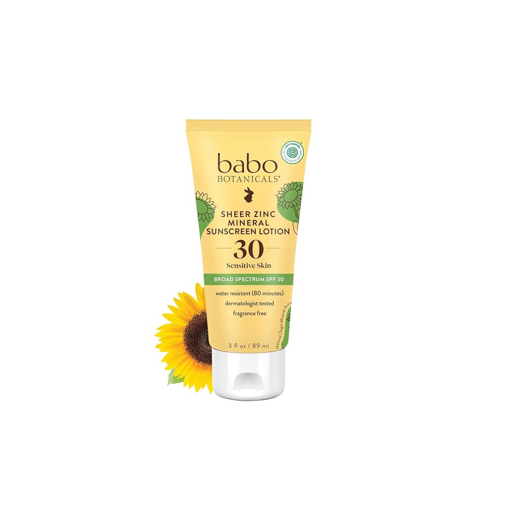 Kem dưỡng da chống nắng khoáng chất Babo Botanials Sheer Zin SPF30 - Zin Oxide - Bơ hạt mỡ - Fae & B