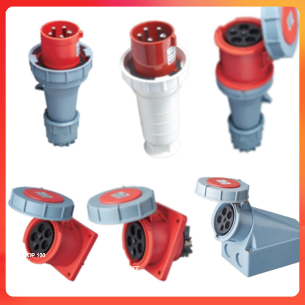 (MPE Chính Hãng) Phích Cắm Và Ổ Cắm Công Nghiệp 1P 3P -5 Chấu 63A 125A 3P+N+E IP67 Tiêu Chuẩn Chấu Â