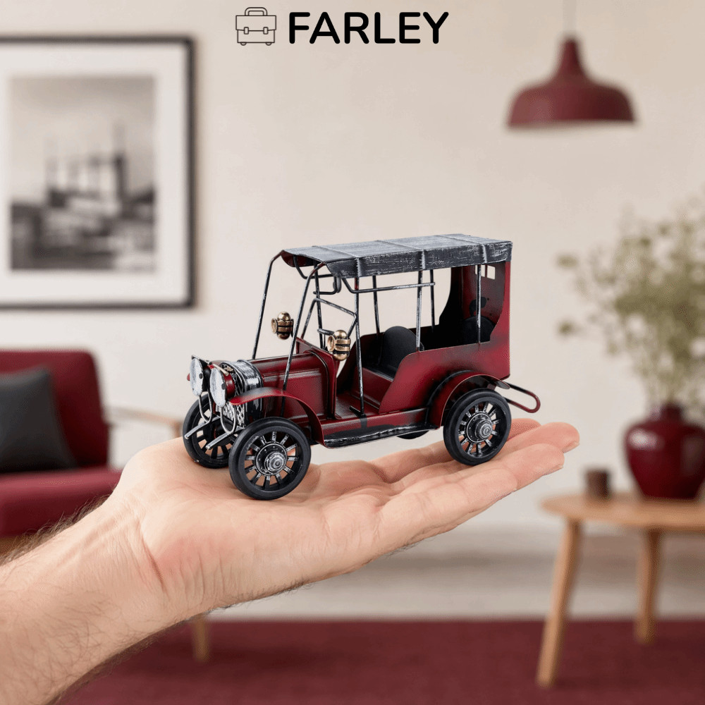 FARL Vintage Car Model, Handmade Iron Classic Car Model, Collectible Vehicles Màn Hình Màu Đỏ Trang 