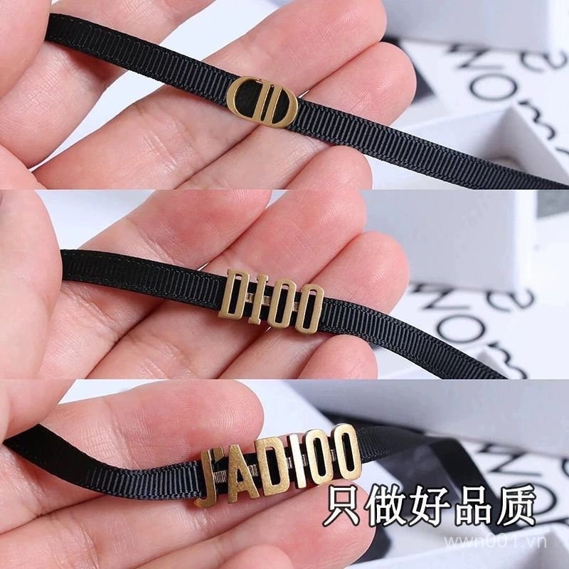 Aojia Dây Đen Vòng Cổ choker Cổ Retro Đau Khổ Đồng Chữ Vòng Cổ Nhật Bản Hàn Quốc Đơn Giản Xương Đòn 