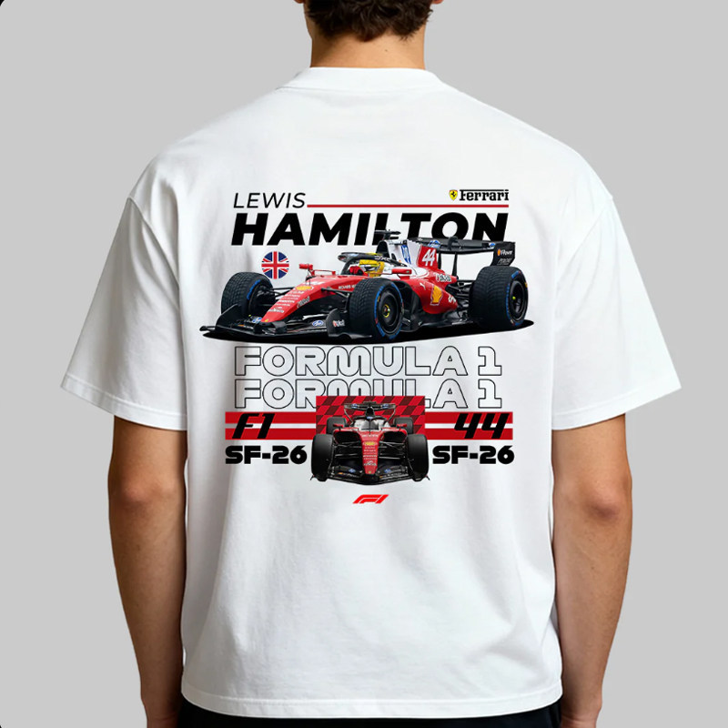 Scuderia SF26 44 Racing Họa Tiết In 100% Cotton Cao Cấp Tay Ngắn Nam Nữ Phong Cách Đường Phố Áo Thun