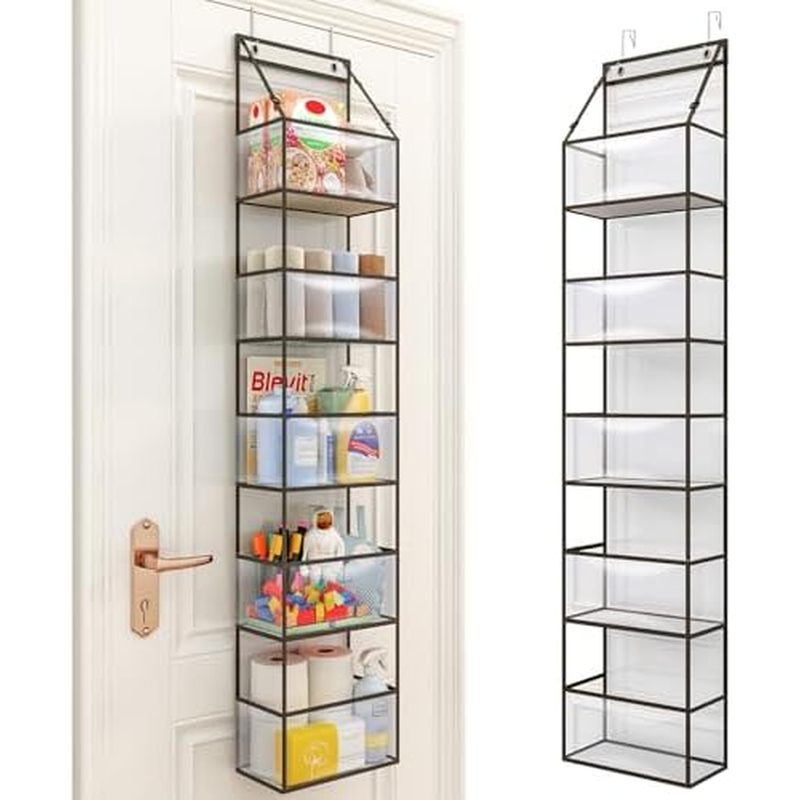 Fixwal 5-Shelf Over The Door Treo Bát Ăn Sắp Xếp, Phòng Có Túi Nhựa Trong Suốt, 25lb Siêu Chắc Chắn 