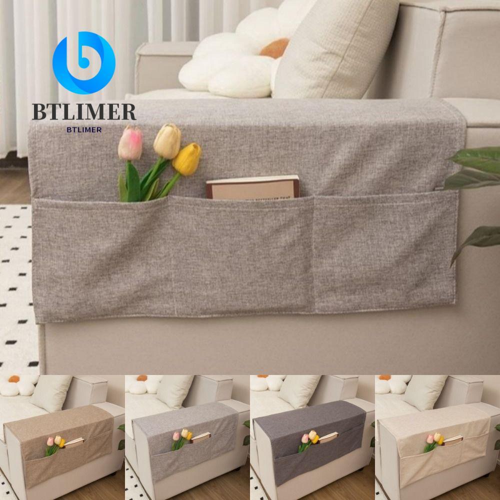 Túi đựng tay ghế sofa BTLIMER, Bộ sắp xếp tay vịn ghế sofa bằng vải Polyester có thể giặt được, 40x1