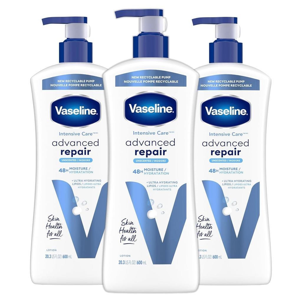 Vaseline Intensive Care Unscented Advanced Repair Moisturizing Lotion-Ultra-hydrating and lipid-rich