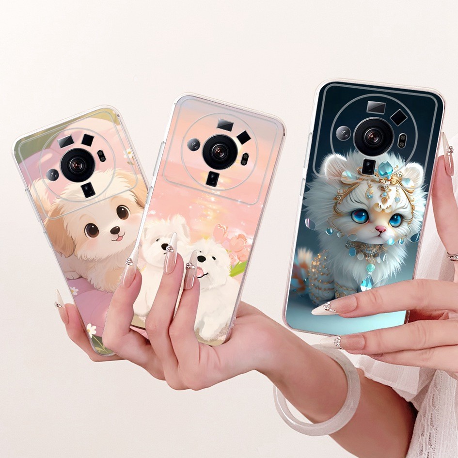 Ốp Lưng Cho Xiaomi 12S Ultra Cover Dễ Thương Đáng Yêu Hoạt Hình Chó Mèo In Vỏ Mềm Cho Xiaomi 12 Ultr