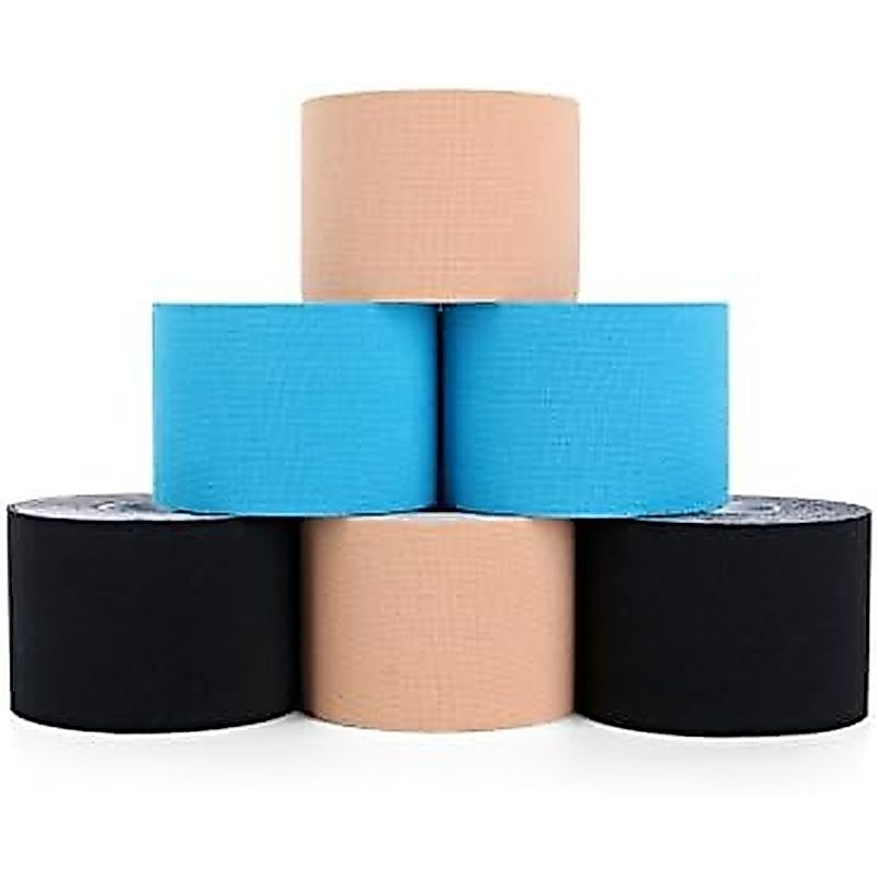 Kinesiology Tape 6 Rolls, Waterproof Kinetic Tape Muscle Tape for Injured Muscle Recovery & Joints S