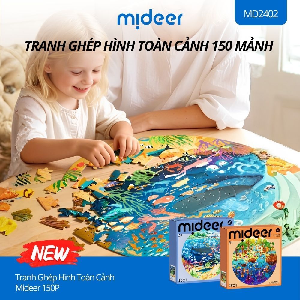Ghép Hình Cho Bé 150 Mảnh Mideer Round Puzzle Đồ Chơi Trí Tuệ Puzzle Hình Tròn 5 Tuổi+