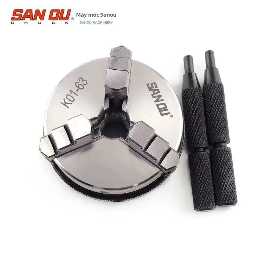 Mâm cặp 3 chấu mini siết tay Sanou K01 50 63 80B 100B chính hãng chất lượng cao, bán chạy