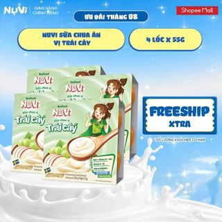 Combo 4 Lốc NuVi Sữa Chua Ăn Vị Trái Cây 55g/hộp