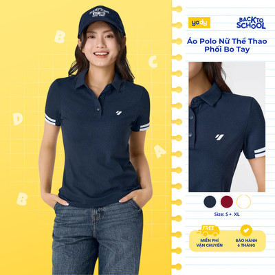 Áo Polo Nữ Yody waffle Thể Thao Phối Bo Tay WAPO25A469