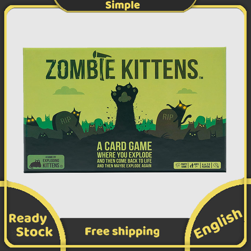 Trò chơi bài Zombie Kittens Phiên bản tiếng Anh Chơi với trò chơi thẻ mèo con nổ