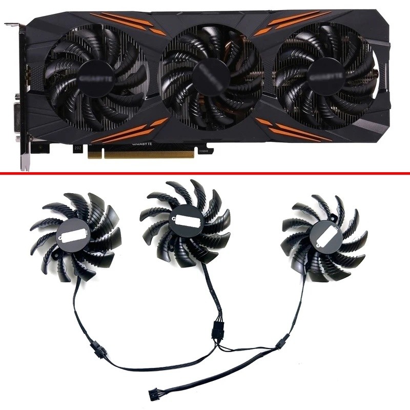 * Quạt làm mát MỚI 75mm 4pin T128010SU PLD08010S12HH Dành Cho GIGABYTE AORUS GTX 1080 1080Ti 1070Ti 