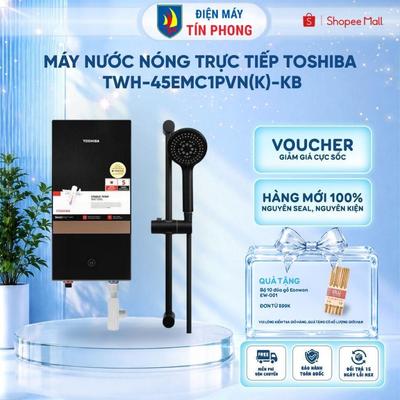 [Shopee Lắp 0Đ HCM HN] Máy nước nóng trực tiếp Toshiba TWH-45EMC1PVN(K)-KB - Bơm DC | Bảo hành 24 tháng