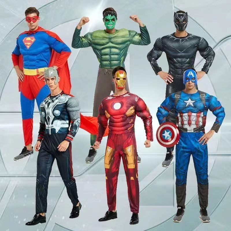 Halloween Người Lớn Cơ Sắt Đội Trưởng Siêu Nhân Batman Hulk cos Trang Phục