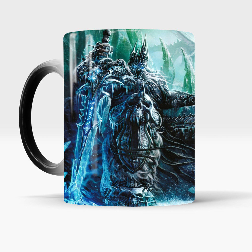 Death Knight Frozen Throne Warcraft Hegemony Cốc đổi màu Cốc giữ nhiệt Cà phê Quà tặng
