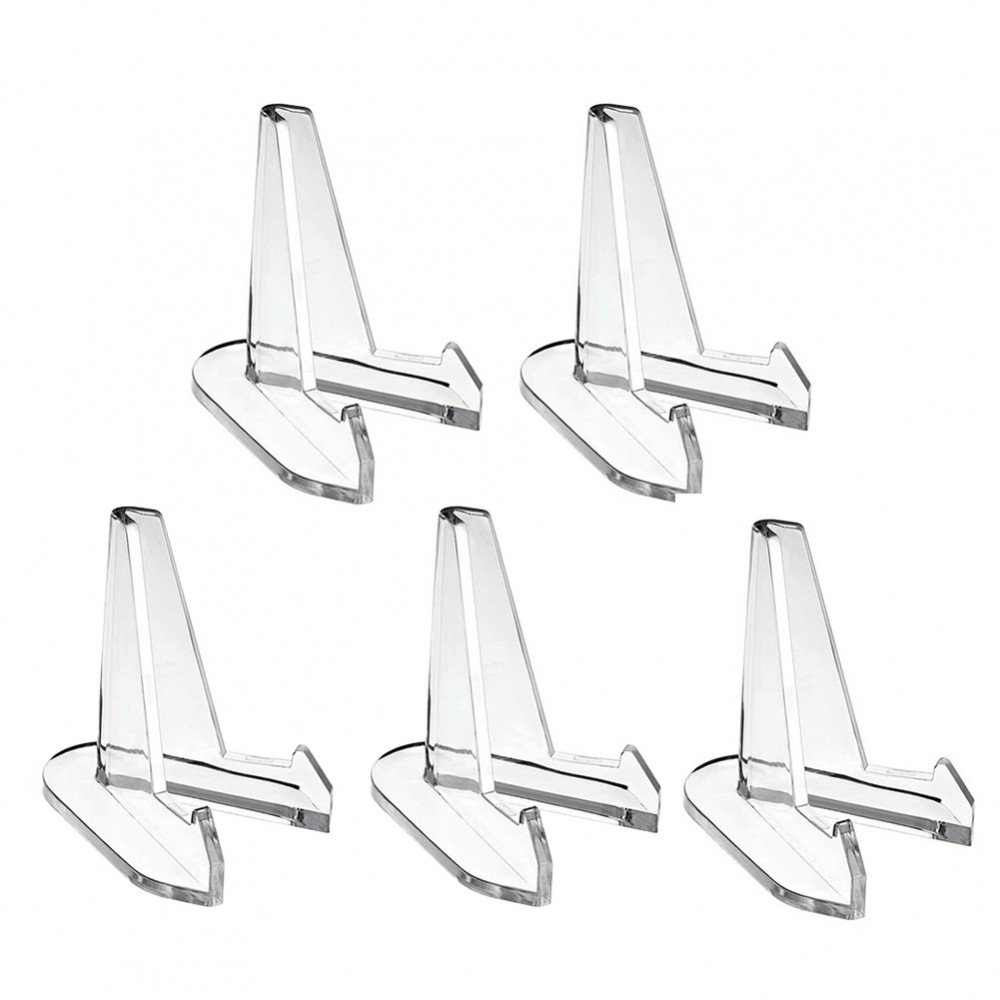 [NEW]Acrylic Coin Display Stand Transparent Triangle Design Easy to Store Pack of 5-flash sale