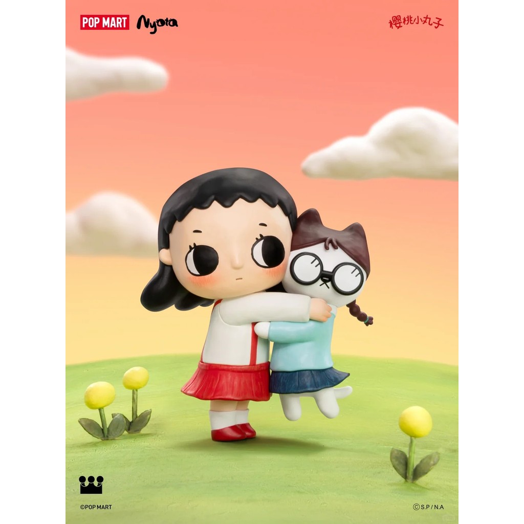 POPMART Nyota × Chibi Maruko-chan Series Blind Box Nhân vật, Đồ chơi sưu tập, Các bức tượng Anime dễ