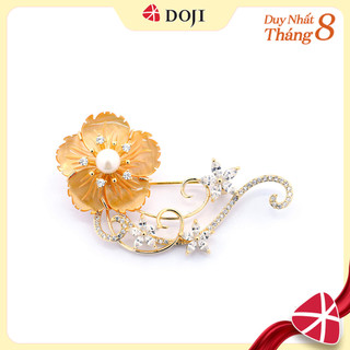 Trâm Cài Áo Hình Hoa Ánh Kim Dây Rủ Đính Đá Cao Cấp - DOJI