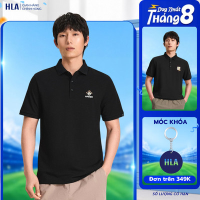 [BÁN CHẠY] Áo POLO nam tay ngắn HLA x ZOLA thêu ảnh, chất mát lạnh, mềm mại & thoáng khí
