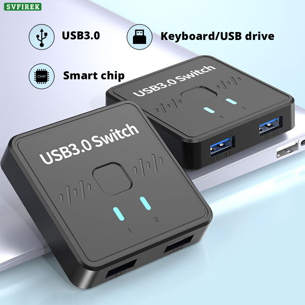 USB3.0 Tự Động Chuyển Đổi Hub 2 Cổng Máy In Hai Chiều Sharer 2 Trong 1 Ra 1 Trong 2 Ra Cho Chuột Bàn