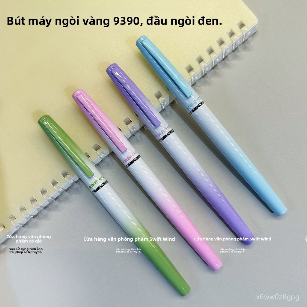 Bút máy kim loại ngòi nét Hero 9390 học sinh lớp 3 luyện chữ đẹp văn phòng phẩm quà tặng giao nhanh 