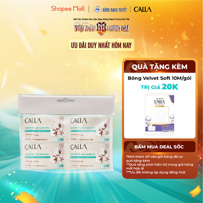 Lốc 10 gói khăn khô Bông Bạch Tuyết làm sạch da Calla đa năng 10 gói/lốc, 10 miếng/gói - bông tẩy trang