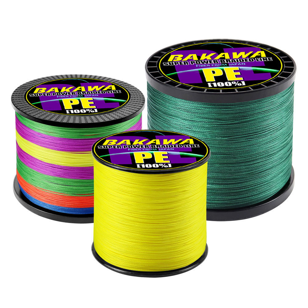 BAKAWA 1000M 8 Dây PE Dây Câu Cá Dài Đúc 100% PE Nước Mặn Câu Cá Nước Ngọt