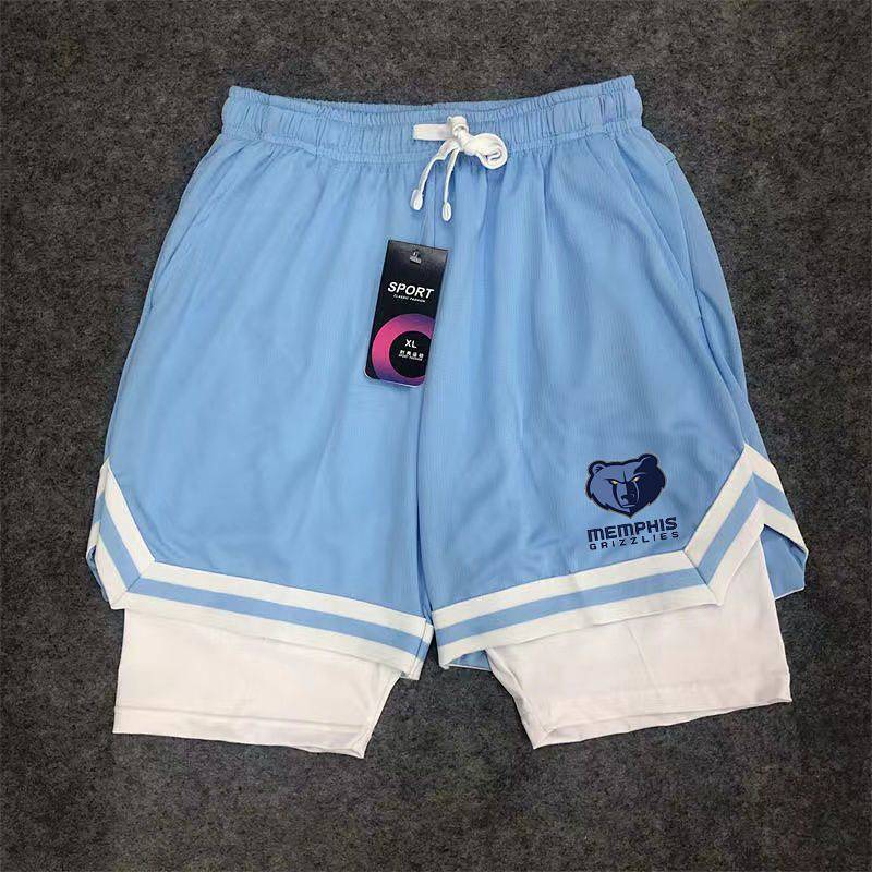American Basketball Shorts Fake Two-Piece Breathable Mesh below the Knee Running Quick Dry Training 