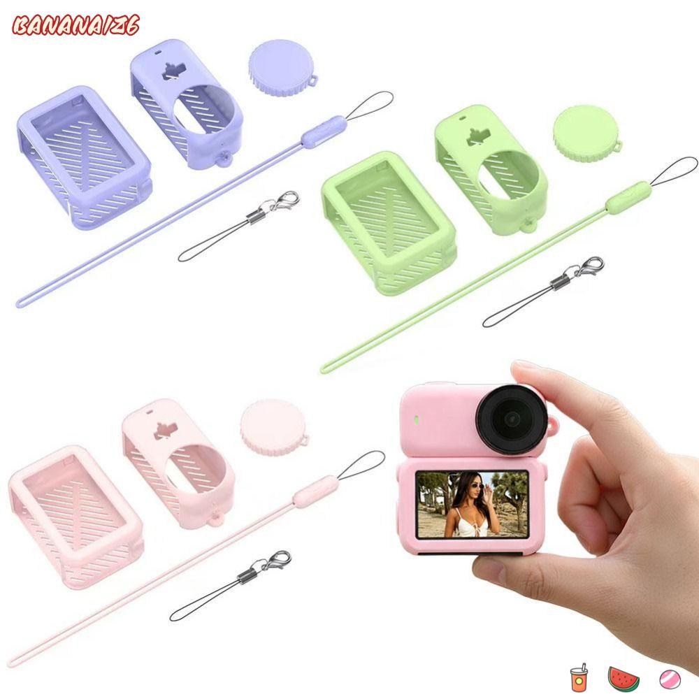 BANANA1Z6 3 Cái / bộ Bảo vệ, Nắp ống kính có dây buộc Vỏ mềm, Vỏ thân máy ảnh silicon chống trầy xướ