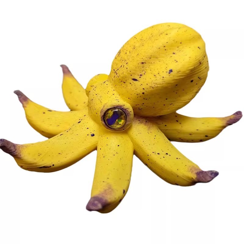 ((OCTOPUS BANANANA) BANANA OCTOPUS Sáng Tạo Nhà Nhựa Đồ Trang Trí Mục Vụ Đồ Trang Trí Hoạt Hình Dễ T