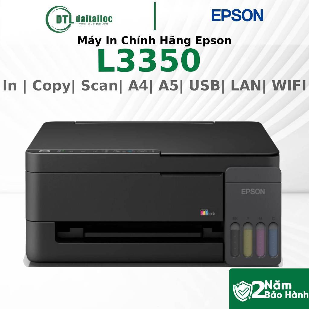 (CẢI TIẾN - MẪU CŨ L3250) Máy In Chính Hãng Epson L3350 In Copy Scan A4 A05 USBLAN WIFI | Chính Hãng