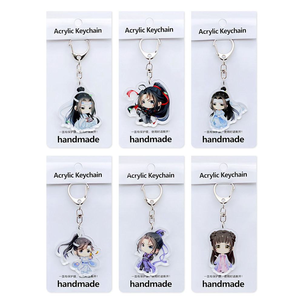 Mua 2 Tặng 1, Lan Wangji Wei Wuxian Jiang Cheng Hàng Hóa Acrylic Móc Khóa Lan Xicheng Jiang Mặt Dây 