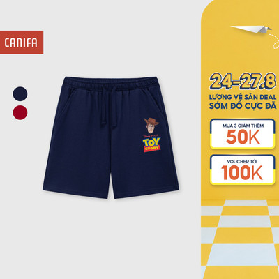 Quần short bé trai CANIFA form rộng rãi chất liệu cotton pha mềm thoáng mát in Toy Story 2BS26S002