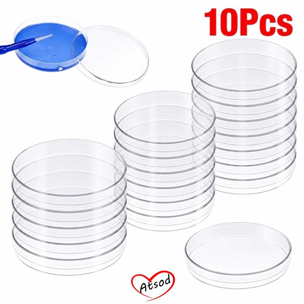ATSOD 10 Cái / bộ Đĩa Petri dùng một lần, Đĩa Petri bằng nhựa dùng một lần, Phòng thí nghiệm đĩa Pet