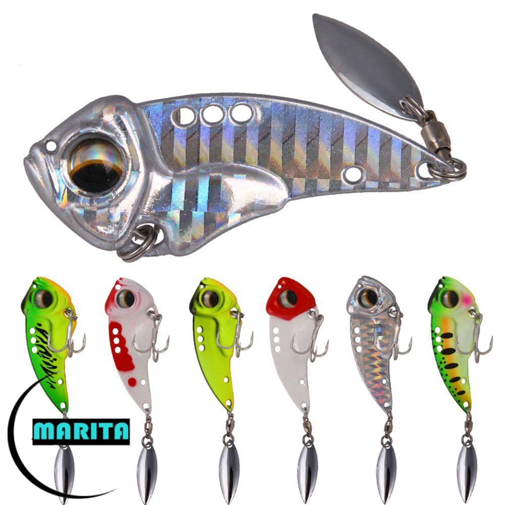MARITA VIB Lure Bass Chìm Muỗng Sequin Xoay Kim Loại Móc Treble