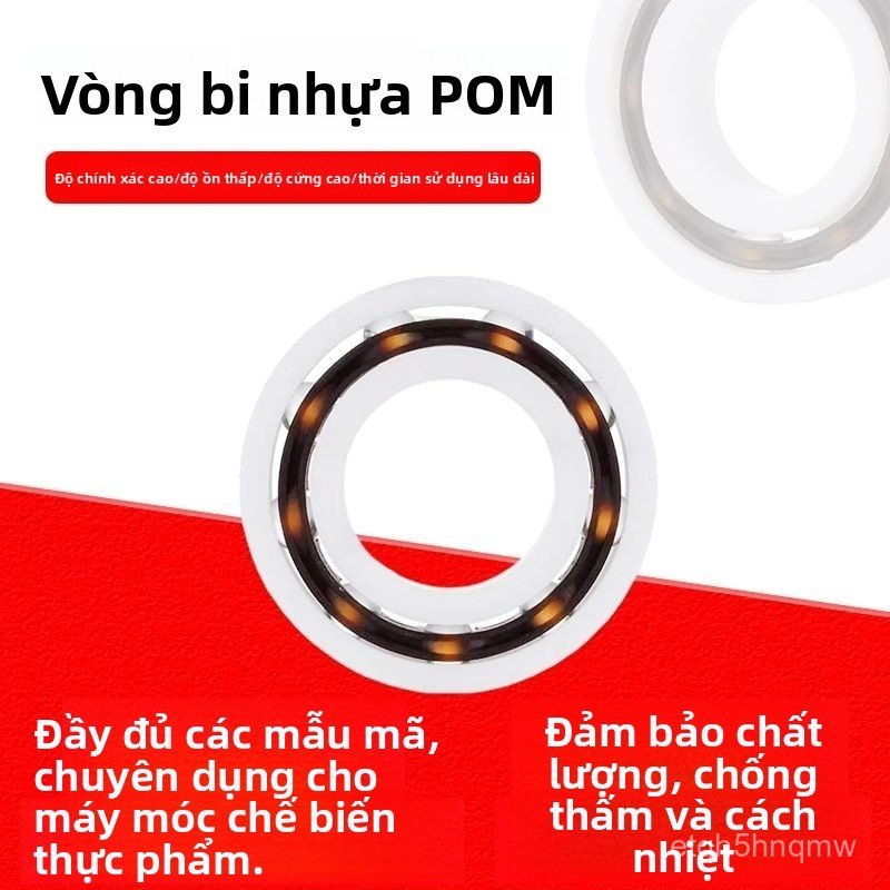 Bạc đạn nhựa POM 6804 chống axit/kiềm/rỉ sét cho máy lọc bền bỉ chính hãng