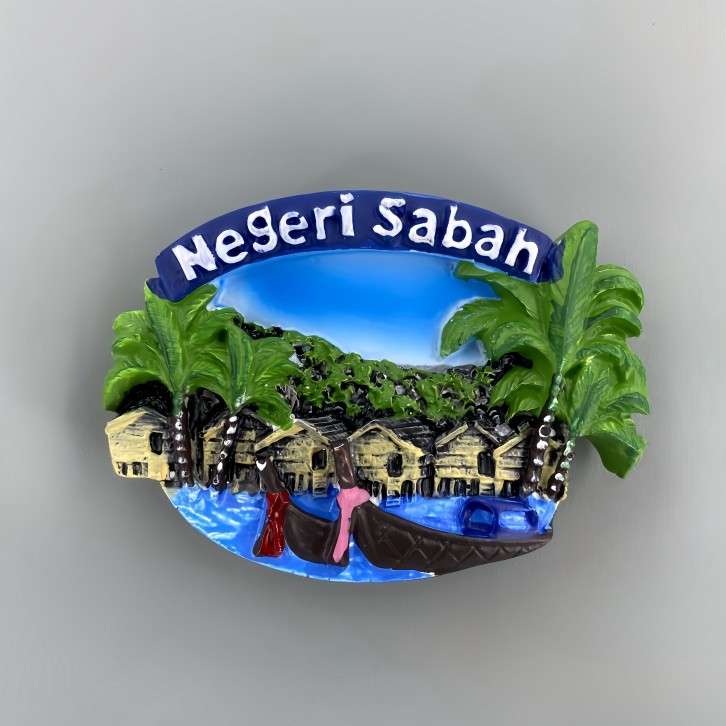 Malaysia Sabah Lưu Niệm Du Lịch Sáng Tạo Bãi Biển Khu Nghỉ Dưỡng Phong Cảnh Trang Trí Tủ Lạnh Từ Tín