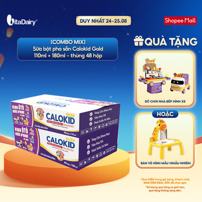 [COMBO MIX] Sữa uống dinh dưỡng Calokid Gold 110ml + 180ml - Thơm ngon dễ uống, Bé thích mê