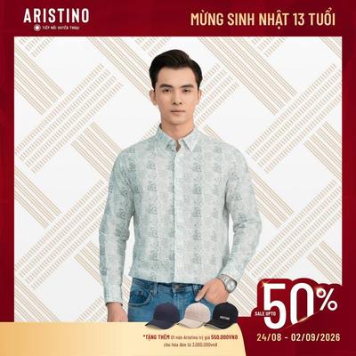 Sơ mi nam dài tay Aristino Business dáng Brezza suông rộng chất liệu 55% Linen mềm mịn 1LS1150Z